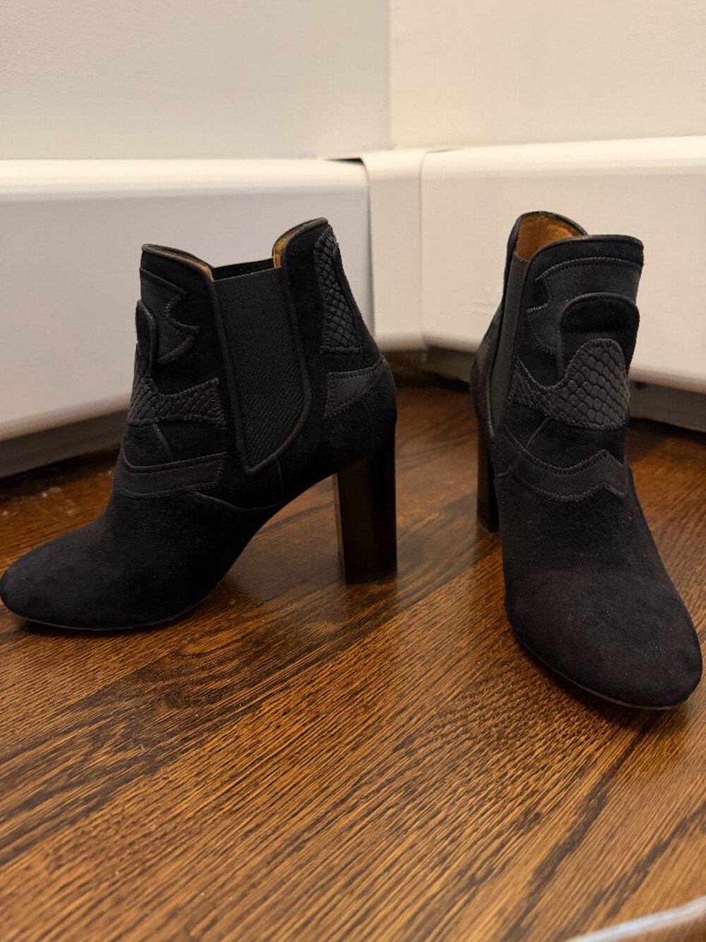 Sezane High Leon Boots. Patchwork Noir - Size 35